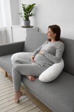 La Bebe™ Rich Linen Nursing Maternity Pillow Art.12645 Подкова для сна, кормления малыша 30x104 cm