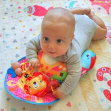 WOOPIE BABY Interaktīvā Spilvena Mīļotājs Izglītojošais Paklājs Rotaļlieta Zobu Rotaļlieta