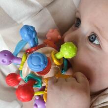WOOPIE BABY Mīkstā rattles 2in1 Košļājamā rotaļlieta sensorā bērniem 0m+