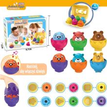 WOOPIE Montessori Puzzle Sorter Match the Shapes Happy Animal Eggs 6pcs