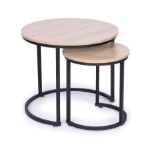 Set of 2 coffee tables, round Loft design