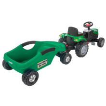 WOOPIE Pedāļu Traktors Lielais PowerTrac ar XXL Piekabi