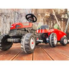 WOOPIE Pedāļu Traktors Farmer GoTrac MAXI ar Piekabi Klusajiem Riteņiem