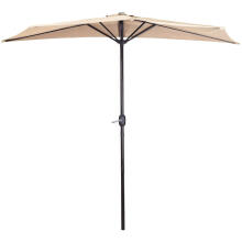 Garden umbrella, half-wall umbrella for terrace, 2.7 m, beige, MultiGarden