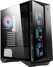Корпус игрового компьютера MSI MPG GUNGNIR 110R Mid Tower, черный, USB 3.2 Gen2 Type C, 4x 120-мм вентилятора ARGB, Mystic Light Sync, плата управления от 1 до 6 ARGB, 2 панели из закаленного