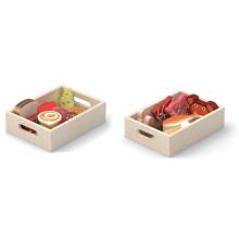 VIGA Wooden Food Set in Breakfast Boxes Fish Meat Dairy