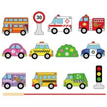 VIGA Wooden Blocks Wooden Lacing Toy Cars