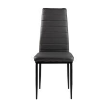 Dining and living room chair set, eco-leather, 4 pcs, high backrest, gray, ModernHome