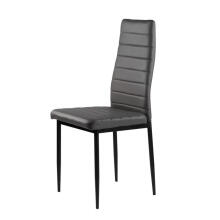 Dining and living room chair set, eco-leather, 4 pcs, high backrest, gray, ModernHome