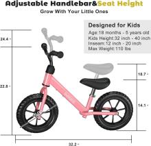 Mncylion Balance Bike Art.255171 Pink Children's bicycle - runner with metal frame