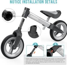 Mncylion Balance Bike Bobike Art.255174 Grey Children's bicycle - runner with metal frame