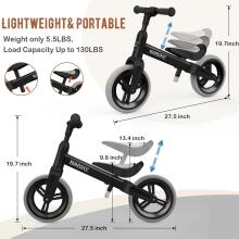 Mncylion Balance Bike Bobike Art.255175 Black Children's bicycle - runner with metal frame