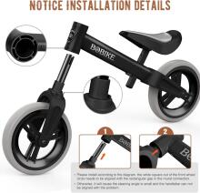 Mncylion Balance Bike Bobike Art.255175 Black Children's bicycle - runner with metal frame