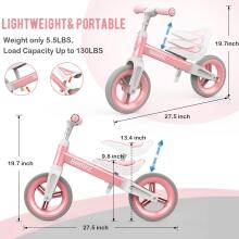 Mncylion Balance Bike Bobike Art.255176 Pink Children's bicycle - runner with metal frame
