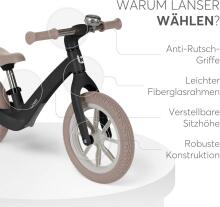 KikkaBoo Lanser Balance Bike Art.255182 Beige Детский велосипед - бегунок с металлической рамой