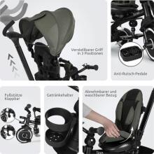 Lorelli Tino Art.10050682506 Grey Children's tricycle with handlebar and roof