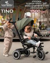 Lorelli Tino Art.10050682512 Green Детский трехколесный  велосипед  ручкой управления и крышей