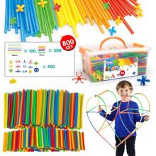 WOOPIE Construction Straws Colorful 800 pcs