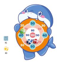 WOOPIE Dexterity Game with Velcro Darts Shark Target