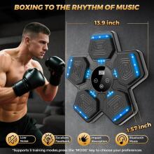 Music Boxing Machine Art.255571 Sienas stiprināma boksa paliktnis/vairogs ar cimdiem