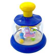 WOOPIE BABY Colorful Ponies Blue Spinning Top Carousel with Balls