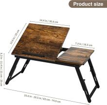 Vasmia Laptop Table Art.255639 Portatīvais galdiņš datoram 34.9 x 69 x 32 cm, saliekams gultas galdiņš, rustikāls