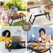 Vasmia Laptop Table Art.255639 Portatīvais galdiņš datoram 34.9 x 69 x 32 cm, saliekams gultas galdiņš, rustikāls