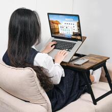 Vasmia Laptop Table Art.255639 Portatīvais galdiņš datoram 34.9 x 69 x 32 cm, saliekams gultas galdiņš, rustikāls