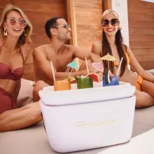Polarbox Cool Box Retro Cooler Art.255940 Pop Yellow Camping Refrigerator 12L