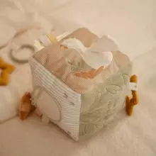 Little Dutch Soft Activity Cube Natural Newborn Art.8409  Mīkstais attīstošais klucis