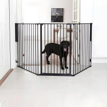 Playpen safety gate barrier for children and pets, 5 panels, 60 cm, metal, black, ECOTOYS