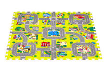 Foam mat for children city 9 elements 90.5x90,5cm IPLAY