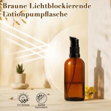 Empty Glass Bottles Brown with Sticker Funnel Art.256884  Amber Glass Lotion Bottles with Pump Dispenser,100ml,1 psc