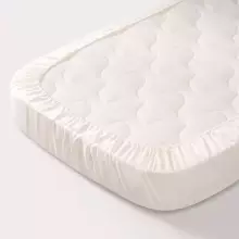 La Bebe™ Cotton 89x38+5 см  Art.24440  хлопковая белая простынка на резинке