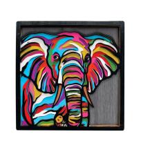 Splat Planet Wooden 3D Coloring Picture, Elephant