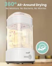 Grownsy Baby Sterilizer 4 in 1 Art.257146  bērnu pudelīšu sterilizators,/ pudelīšu sterilizators mazulim un žāvētājs/ ātra žāvēšana/ sterilizators bērnu precēm 4-in-1