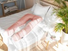 La Bebe™ Cushy Maternity Pillow Art.91914 Peach Daudzfunkcionāls spilvens grūtniecēm (U Shaped), sintepona pildīšana, 155x80cm