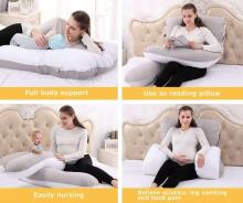 La Bebe™ Cushy Maternity Pillow Art.91911 Bēši karameļu Daudzfunkcionāls spilvens grūtniecēm (U Shaped), sintepona pildīšana, 155x80cm