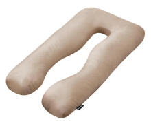 La Bebe™ Cushy Maternity Pillow Art.91911 Bēši karameļu Daudzfunkcionāls spilvens grūtniecēm (U Shaped), sintepona pildīšana, 155x80cm