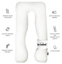 La Bebe™ Cushy Maternity Pillow Art.91910 White Grey 155x80cm