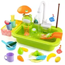 Play Sink Toy Art.257368 Green mazgājamā virtuves izlietne