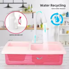 Play Sink Toy Art.257371 Pink  Кухонная раковина с аксессуарами