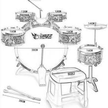 WOOPIE Educational Percussion for Children 6 Drums 2 Cymbals + Stool