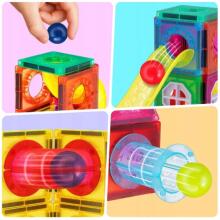 WOOPIE Magnētiskie būvbloki 3D izglītojošais komplekts Marble Run 42 gabali