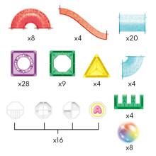 WOOPIE Magnētiskie Konstrukcijas Bloki 3D Izglītojošais Komplekts Marbles Skrējiens 105 gab.