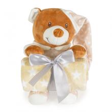 Mini Baby Addie Bear Set Art.257593 Beige  Детский пледик 90x75 см+мягкая игрушка Медвежонок 24см