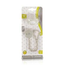 Mini Baby Soother&Soother Star Grey Art.257597 Silikona knupis ar turētāju 0-6 mēn.