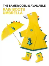 Kids Soft Raincoat Dino Art.258548 Yellow  детский стильный дождевик