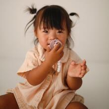 Frigg Daisy Round Latex Art.100466 Lavender Haze/Cream Pacifier (nipple) made of 100% natural rubber 0-6 months (2 pcs.)