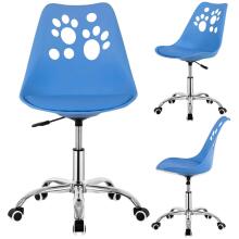 Children's desk chair, adjustable swivel chair with wheels for children's learning, Springos HF0039 blue